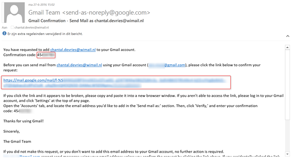 Verify Gmail account